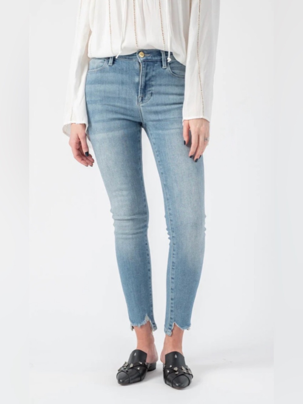 FRAME Denim Le High Skinny Raw After Jean Alderman Light Wash Size 30
